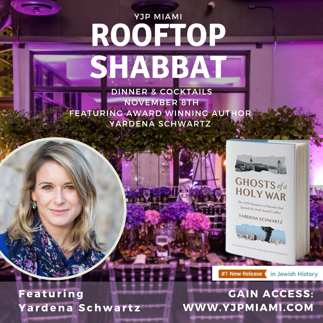 Rooftop Shabbat Dinner & Cocktails Featuring Award Winning Author Yardena Schwartz