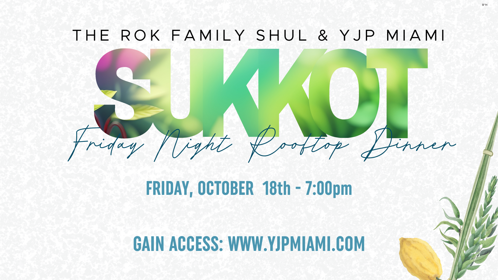 Shabbat Under the Stars - Rooftop Sukkot Chef Dinner